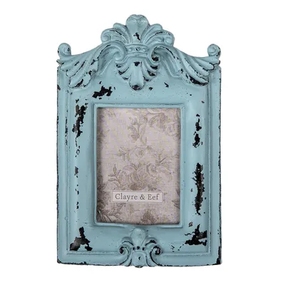Obrázek produktu pro Clayre & Eef Rámeček na obrázek 5x8 cm Modrý plastový obdélník