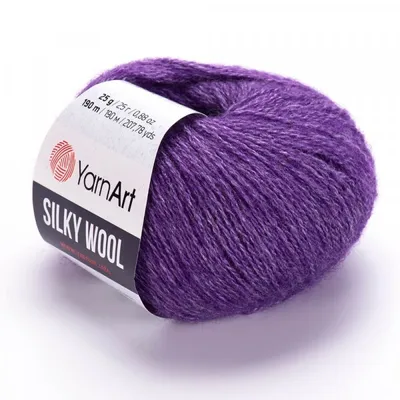 Produktbild von YarnArt Silky Wool 334 Lila – Edles Seidengarn mit Wollanteil, weich & für Stricken und Häkeln, 25g