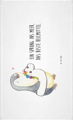 Produktbild von Mr. & Mrs. Panda Handtuch Sommermeerheilkraft - Weiß - Geschenk, Blühende Blumen, Urlaub Am Meer, Sommer Strand, Küstenurlaub, Baumwollhandtuch, Geschenke, Emotionen