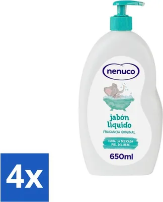 Produktbild von Nenuco – Jabon Líquido – Flüssigseife – Originalduft – mit Dosierpumpe – 650 ml - Vorteilspack - 4 Stücke