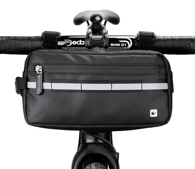 Obrázok produktu pre Taška na riadidlá bicykla, odolná proti dažďu, univerzálne upevnenie, čierna