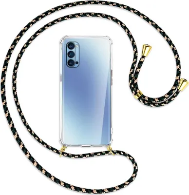 Produktbild von Handykette Backcover-Schutzhülle mit Band (Metall goldfarben) für Oppo Reno4 Pro 5G - camouflage