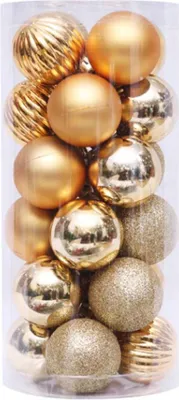 Produktbild von 24 x 4 cm Weihnachtskugeln zum Aufhängen, Weihnachtskugeln, Weihnachtsbaum-Dekoration