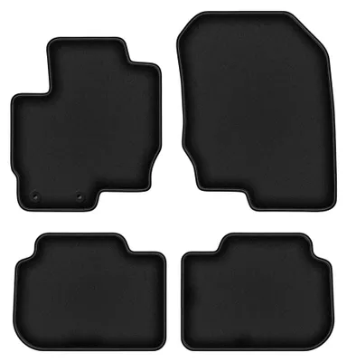 Produktbild von Velours-Fußmatten für Mitsubishi Colt VII 2008-2012 (Schrägheck) – 4-tlg, Schwarz, passgenau – Wielganizator DURBAN