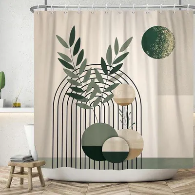 Immagine prodotto di Grande tenda da doccia in stile boho con motivi astratti, impermeabile, 180x200 cm