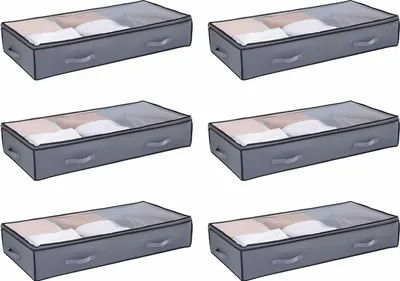 Produktbild von SucceBuy 6 x Unterbettkommode Unterbettbehälter 996x500x180mm 90L stapelbar
