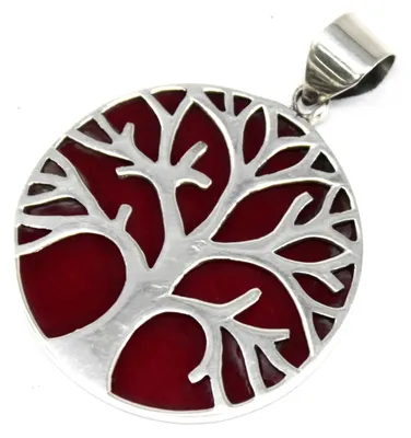 Imagen del producto de Colgante de Plata Árbol de la Vida 30mm - Efecto Coral