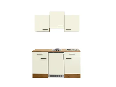 Produktbild von Singleküche mit E-Geräten - 150 cm breit - Magnolia Matt Lancelot Oak – Vintea