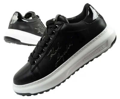 Productafbeelding van Karl Lagerfeld heren sneakers, model Kapri, van natuurlijk leer, zwart - maat 45