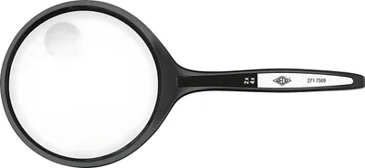 Produktbild von WEDO Lupe schwarz 2-fach und 4-fach O 7.4 cm