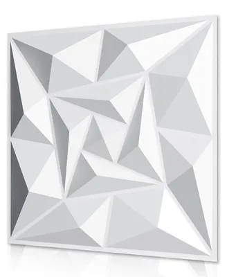 Immagine prodotto di Pannelli murali 3D Peviasot, bianchi, 30x30 cm, effetto vortice, in PVC. Decorazioni murali leggere per il soggiorno