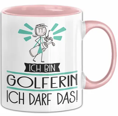 Produktbild von Geschenk für Golferin Tasse Lustige Geschenkidee Geburtstag Ich Bin Golferin Ich Darf Das (Rosa)