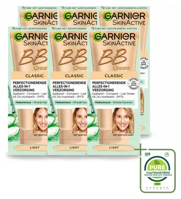 Obrázok produktu pre 6 x Garnier SkinActive BB krém Classic Light, 5 v 1, starostlivosť, 50 ml - veľké balenie - 6 kusov