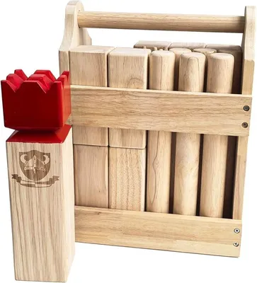 Imagen del producto de Kit de juego de Kubb - Juegos vikingos de madera dura - KUBB, juego para exteriores