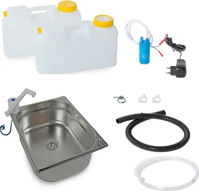 Immagine prodotto di 230V mini cucina set tecnologico camper kit lavello 325x265x100mm T4 T5 T6 E