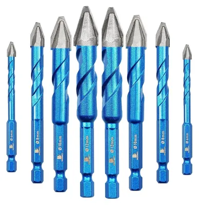 Produktbild von Exzenterbohrer Set 10 Stück 5-12mm Fliesenbohrer Glasbohrer für Holz, Kunststoff, Mauerwerk, Keramik, Beton, Marmor, Glas