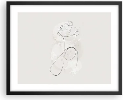 Produktbild von Gerahmtes Poster - Schwarzer Rahmen - Frau eins Linie - 50x40 cm - Wand Bild - Wanddeko - Wandbilder - Kunstposter - Wandposter - Bilderrahmen - Bilder - Kunstdruck - Wanddekoration - P2BAA50x40-4576