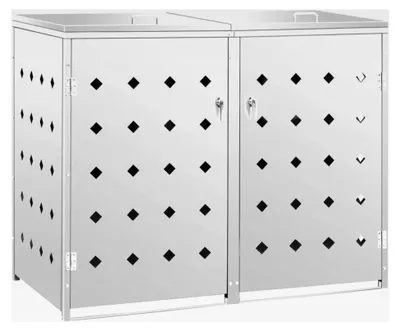 Produktbild von Doppelter Mülltonnendeckel für den Außenbereich, 240 l, Edelstahl