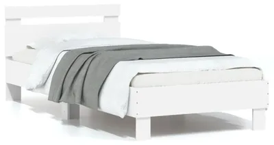 Produktbild von vidaXL Bettgestell mit Kopfteil Weiß 90x190 cm Holzwerkstoff