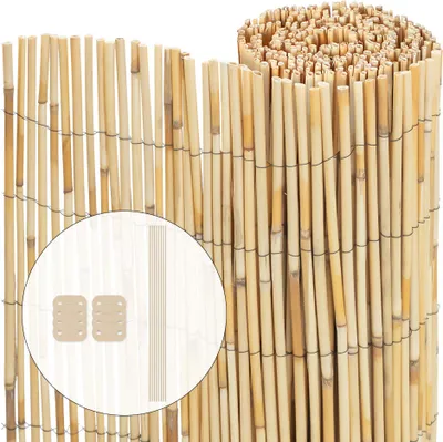 Produktbild von VOUNOT® Schilfrohrmatte Verstärkt 90x600 cm, Schilfmatten Sichtschutz, Windschutz & Sonnenschutz, Gartensichtschutz
