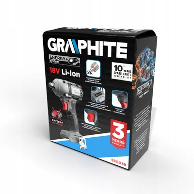 Zdjęcie produktu dla GRAPHITE Zestaw Klucz Udarowy 450Nm Bezszczotkowy Akumulatorowy + Akumulator  2Ah + Ładowarka