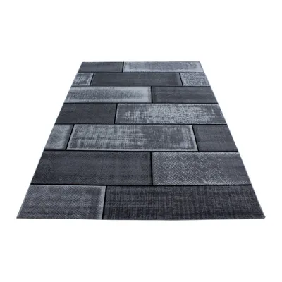 Zdjęcie produktu dla Ayyildiz | Dywan nowoczesny - 160 cm x 230 cm - Szaro-czarny - Geometryczny wzór - Antyelektrostatyczny