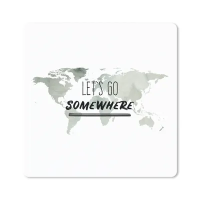 Produktbild von MuchoWow® Mauspad Mousepad Weltkarte - Zitat - Aquarell 30x30 cm - Mousepads - Maus Mat - Pad - Mausunterlage - Gaming