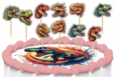 Image de Décorations à gâteau cake toppers - Dinosaures DINO 10 pièces