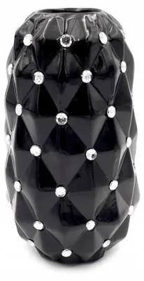 Produktbild von Moderne Keramik Vase Schwarz mit Kristall-Dekor