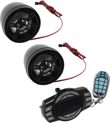 Immagine prodotto di altoparlante Bluetooth da 3 pollici per moto, telecomando a 16 pulsanti, protezione antifurto, sistema audio impermeabile per moto, nero