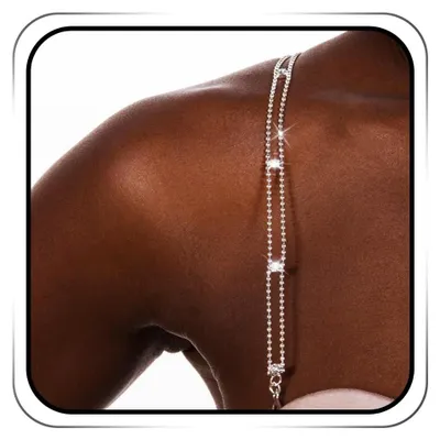 Imagen del producto de Tirantes para sujetador con pedrería brillante, para mujer, 2 unidades, color plateado