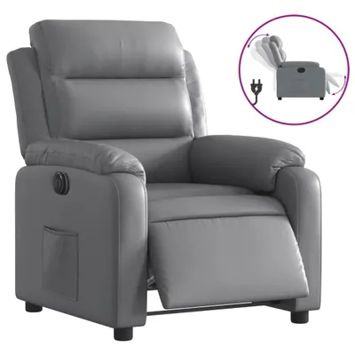 Image de Fauteuil inclinable électrique Gris Similicuir