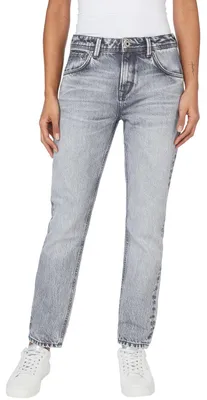 Productafbeelding van Pepe Jeans London damesbroek, paars, relaxed tapered model, high-rise, stretch denim, maat M