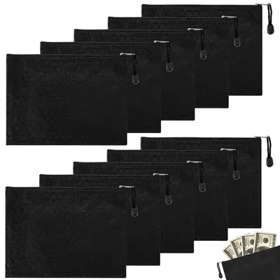 Productafbeelding van Geldportefeuilles, bankportefeuilles, 10 stuks, 24 x 18 cm, waterdicht, documententas A5 met rits