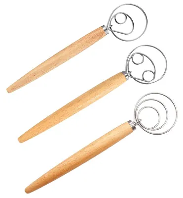 3er Set Deeggarde, 33 cm, Edelstahl mit Eichenholzgriff