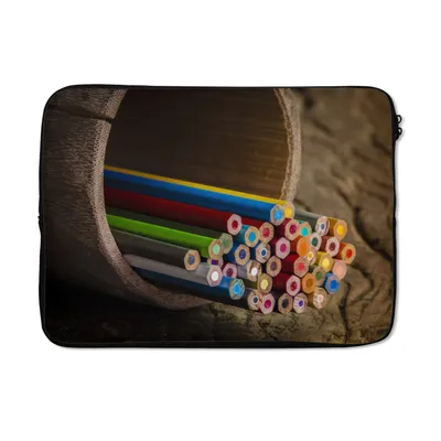 Produktbild von MuchoWow® Laptop Hülle 13 Zoll Stilleben - Farben - Holz Laptoptasche - Laptophülle - Sleeve - Rundumschutz