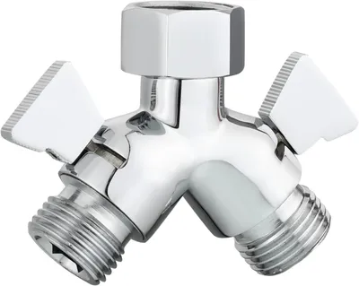 Produktbild von Tecmolog 2 Wege Umschaltventil Messing Y Verteiler 1/2 Zoll mit Absperrhähnen für Dusche Chrom, DSF017