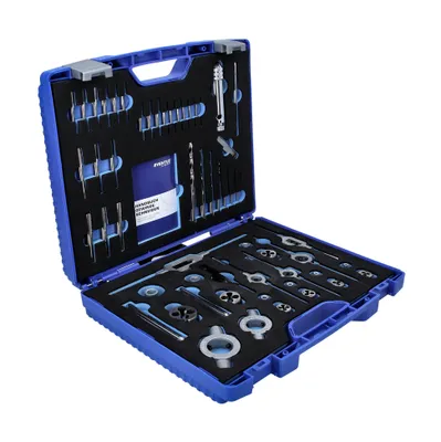Produktbild von Exact GS52 Premium Gewindeschneid Sortiment 52 tlg. M3 - M12 ( 70571 ) + Koffer + Handbuch HSS Stahl