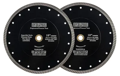 Immagine prodotto di Disco diamantato da 250 mm, 2 pezzi, super sottile, con segmenti a turbina, per Vetroceramica, granito, marmo e materiali compositi