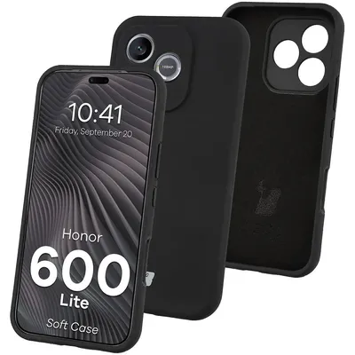 Produktbild von Silikon Handyhülle für Honor 600 Lite 5G, Bizon Soft Case, Schwarz