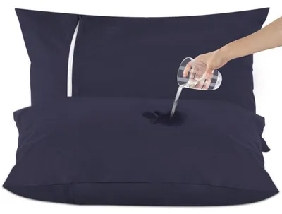Produktbild von Wasserdichte Kissenbezüge mit Reißverschluss, 2er-Pack, Navy Blau, 40 x 80 cm