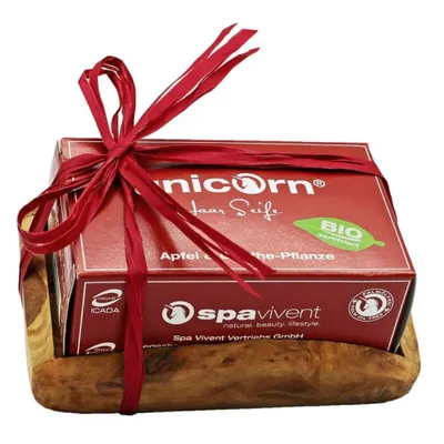 Produktbild von Nachhaltiges Geschenkset: Olivenholz Haarpflege & Apfelduft für alle Haartypen & sensible Kopfhaut