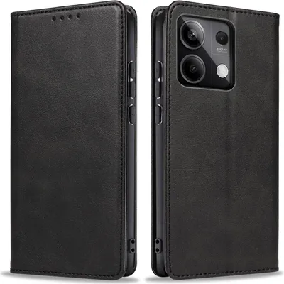 Produktbild von Handyhülle für Xiaomi Redmi Note 13 5G Kunstleder Flip Cover Hülle Handytasche Case Kartenfach Farbe: Schwarz
