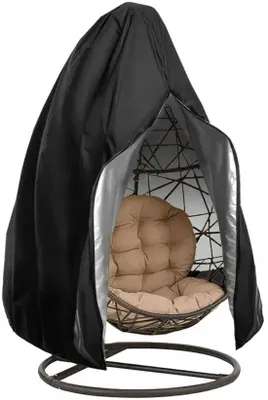 Image de Housse de chaise de terrasse en forme d'œuf, pour une personne, imperméable, en tissu 210D, pour les salons de jardin en rotin.