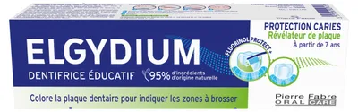 ELGYDIUM edukacyjna pasta do zębów barwiąca 50 ml przeciwpróchnicowa jabłko