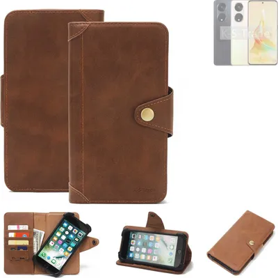Produktbild von K-S-Trade Handyhülle kompatibel mit Oppo Reno8 T Schutz Hülle Walletcase Bookstyle Tasche Case Handytasche Wallet Flipcase Cover PolyurethanBraun (1x)