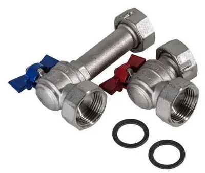 Produktbild von Zewotherm Verteiler-Anschluss-Set Messing, 62 mm, für Rundrohr Fußbodenheizung