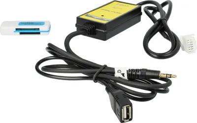 Produktbild von vhbw AUX USB Audio Adapter Kabel KFZ Radio (145 cm) kompatibel mit Toyota Celica 2003-2010, Corolla 2005-2011 Auto, Autoradio - USB
