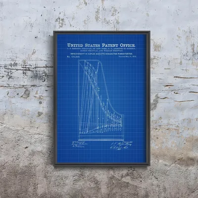 Produktbild von Poster - Canvas - Leinwand - 42 cm x 59,4 cm - Patent Steinway Piano