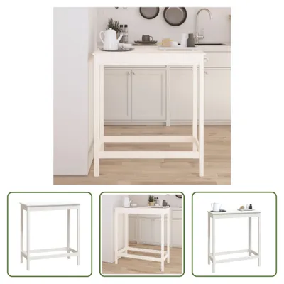 Obrázok produktu pre The Living Store Barový stôl biely 100x50x110 cm z masívneho borovicového dreva